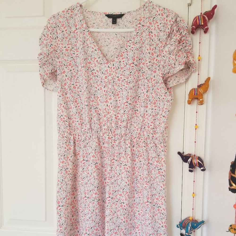 Banana Republic Puff Sleeve Fit-&-Flare Dress